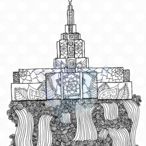 LDS Temples Coloring Page - Bountiful, Idaho Falls, and Recife | SET OF 3